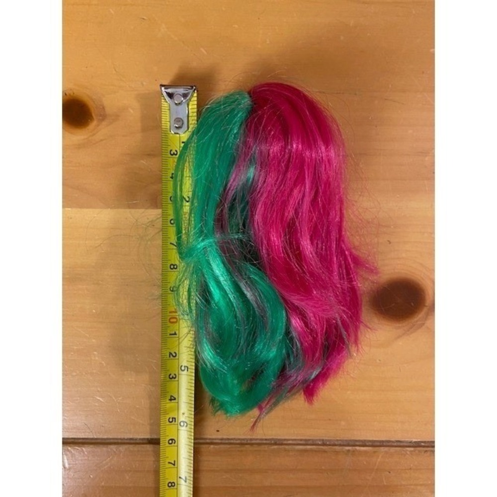 Pink and Green Split Color Doll Wig Removable Synthetic Hair for Fashion Dolls - Picture 6 of 8